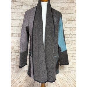 ART‎ OF CLOTH GLACIER WOOL BLEND OPEN FRONT ASYMMETRICAL HEM JACKET SIZE L